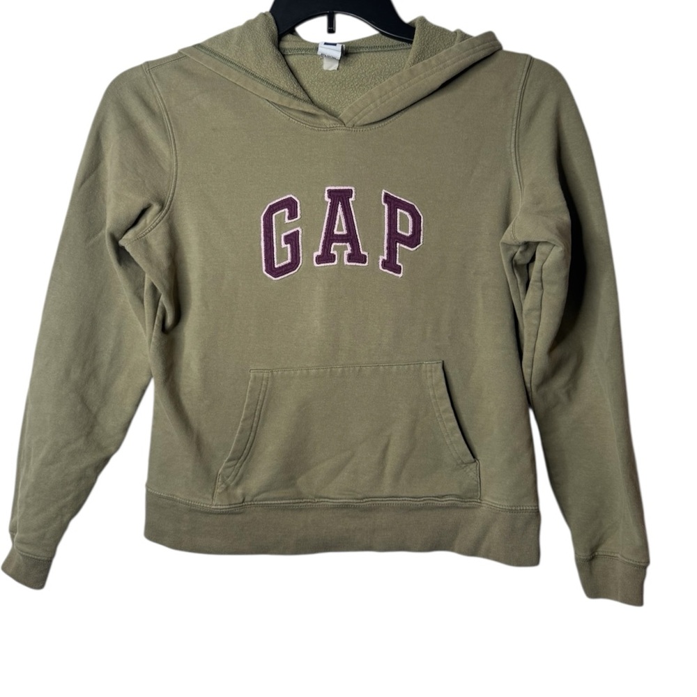 GAP Khaki Hoodie with Maroon Logo